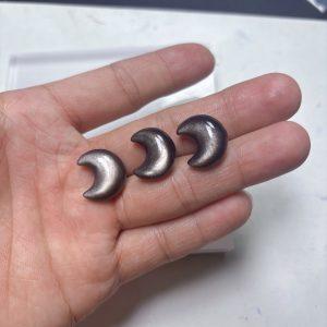Natural Silver Sheen Obsidian Moon Beads DIY Accessories