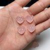 Natural Rose Quartz Heart Beads with Butterfly Carving for DIY Jewelry Making