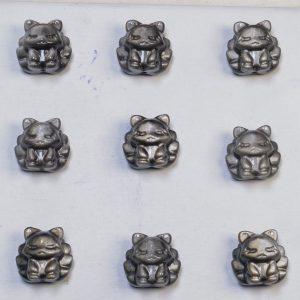 Natural Silver Sheen Obsidian Nine-Tailed Fox Beads DIY Jewelry Accessories