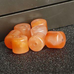 Natural Nanhong Red Agate Cylindrical DIY Spacer Beads