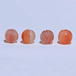 Natural Nanhong Red Agate Pumpkin Round DIY Spacer Beads