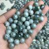 20 pcs round shape genuine natural green texture jadeite bead