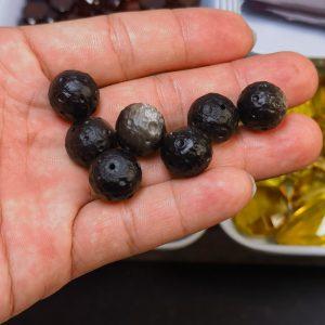 Natural Silver Sheen Obsidian Meteorite Planet Beads DIY Jewelry Accessories