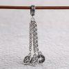 S925 Sterling Silver Ancient Coin Shape Tassel Charm, DIY Jewelry Accessories