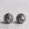 S925 Sterling Silver Yarn Ball Hollow Round Beads, DIY Jewelry Accessories