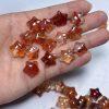 5-pieces Natural Red Phantom Quartz Star Beads for DIY Jewelry Making