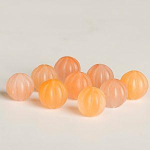 10-pieces Natural Icy Red Agate Pumpkin Round Beads DIY Jewelry Accessories