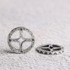 S925 Sterling Silver Wheel Shape Space Bead, DIY Pendants & Jewelry Accessories