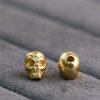 Gild S925 Sterling Silver Skull Spacer Bead with Vertical Through Hole