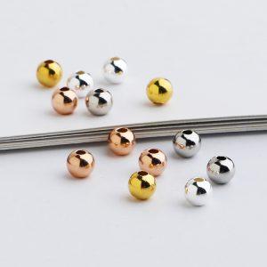 S925 Sterling Silver Positioning Round Bead, Universal Beads for DIY Jewelry Making