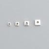S925 Sterling Silver Tiny Square Spacer Disc Beads, Loose Beads for DIY Jewelry Making