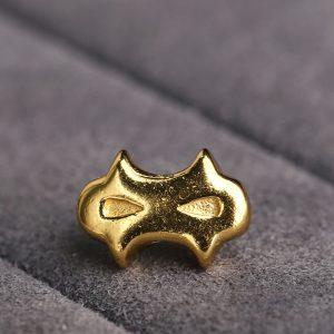 fox head shape gild sterling silver bead