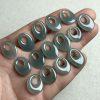 5 pcs simple hollow oval shape genuine natural blue green tone icy jadeite bead