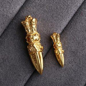 retro vajra shape gild sterling silver charm