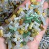 10 pcs pingan knot tube shape genuine natural colorful icy jadeite bead