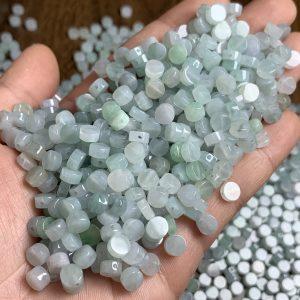 20 pcs oblate round shape genuine natural jadeite bead