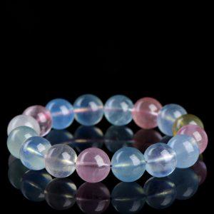 8mm - 13mm round shape 7A genuine natural morganite beaded bracelet
