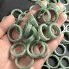 simple ring shape genuine natural oily green jadeite ring bead