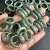 simple ring shape genuine natural oily green jadeite ring bead