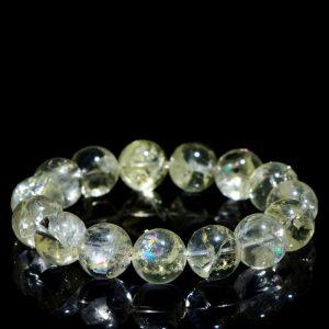 8mm - 10mm round shape 5A inner icy crack genuine natural citrine beaded bracelet