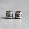 S925 Sterling Silver Six-Mantra Barrel Beads, DIY Jewelry Findings
