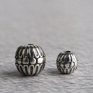 S925 Sterling Silver Oval Gesang Flower Spacer Beads