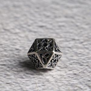 S925 Sterling Silver Hollow Flower Octagonal Spacer Beads