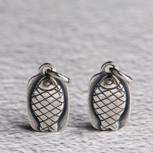 S925 Sterling Silver Small Fish Pendant DIY Beaded Bracelet Jewelry Accessories