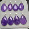 Uruguayan Amethyst Teardrop Pendant With S925 Silver Clasp