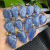 Natural Kyanite Leaf Pendant With S925 Silver Clasp