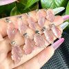 Natural Rose Quartz Goldfish Pendant with S925 Silver Clasp