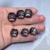 5 pcs Natural Silver Obsidian Lion Head Spacer Beads for Bracelet