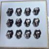 5 pcs Natural Silver Obsidian Fox Spacer Beads
