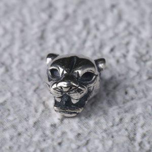 S925 Silver Leopard Head Spacer Bead