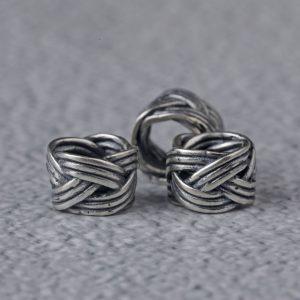 S925 Silver Braided Texture Barrel Spacer Bead