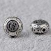 S925 Silver Hollow Geometric Line Oval Spacer Bead