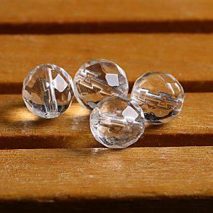 Natural Clear Quartz Faceted Round Beads DIY Jewelry Accessories