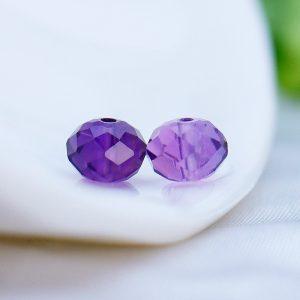20-pieces Natural Amethyst Faceted Beads DIY Jewelry Accessories