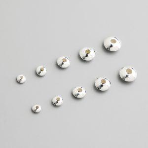 S925 Sterling Silver Saucer Abacus Flat Spacer Beads, Universal Beads for DIY Jewelry Making