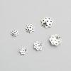 S925 Sterling Silver Openwork Flower Bead Caps, Thin Flower Discs