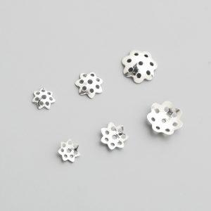 S925 Sterling Silver Openwork Flower Bead Caps, Thin Flower Discs