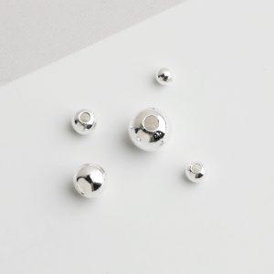 S999 Fine Silver Plain Smooth Round Beads, Universal Beads