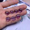 5-pieces Natural Amethyst Ruyi Flower Carved Beads for DIY Jewelry Making