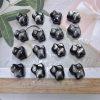 5-pieces Natural Silver Sheen Obsidian Wealth‑Attracting Curved‑Tail Cat Charm Bead for DIY Jewelry Making
