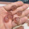 5-pieces Natural Strawberry Quartz Bear Paw Beads