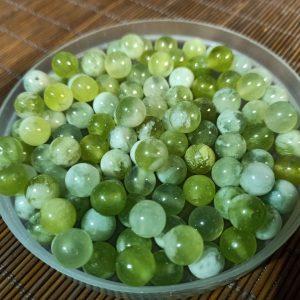 6-14mm Natural Green Grape Milk Cap Xiu Jade (Serpentine Jade) Round Beads, DIY Bracelet Beads