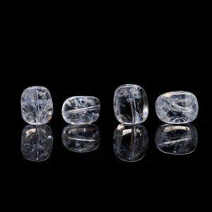 Natural Clear Quartz Freeform Pebble Beads with Internal Fractures