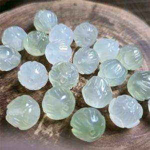 Natural Xiu Jade (Serpentine) Lotus Flower Bud Beads