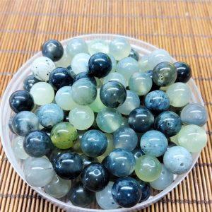 6-12mm Natural Ink Wash Xiu Jade (Serpentine Jade) Round Beads, DIY Bracelet Beads