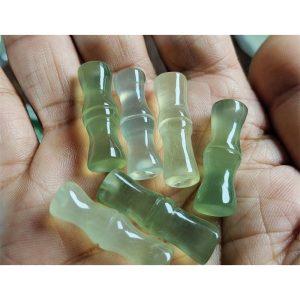 Natural Xiu Jade (Serpentine) Bamboo Joint Pendant & Earring Charm Bead